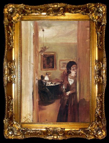 framed  Adolph von Menzel The Artist